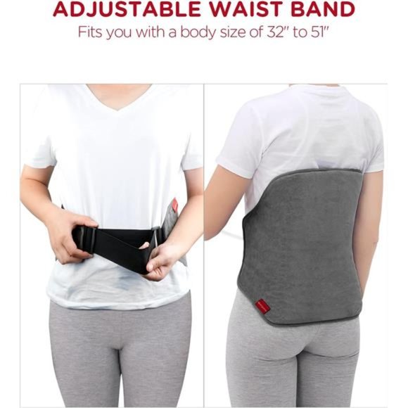 Upgraded Heating Pad for Back Pain Relief, Electric Heated Back Wrap with Strap - Picture 4 of 6